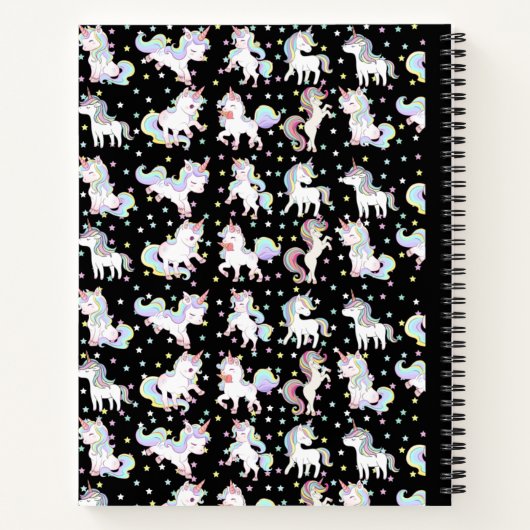 Unicorne Carnet de composition spirale (Dos)