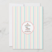 Unicorne Carousel Invitation Anniversaire Monnaie (Dos)