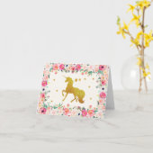 Unicorne Carte de remerciements (Fleur jaune)