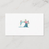 Unicorne carte de visite rose lune bleue (Dos)