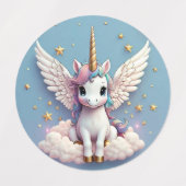 Unicorne, chat, Chien, Étiquette étanche en petit  (Design 1)