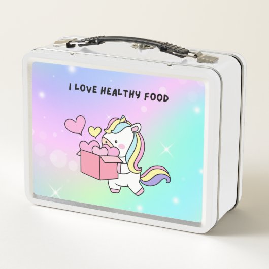 unicorne coloré arrière - plan métal lunchbox (Dos)