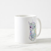 Unicorne colorée Mug (Devant droit)