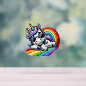 Unicorne cool avec lunettes de soleil sur Rainbow (Neutre)