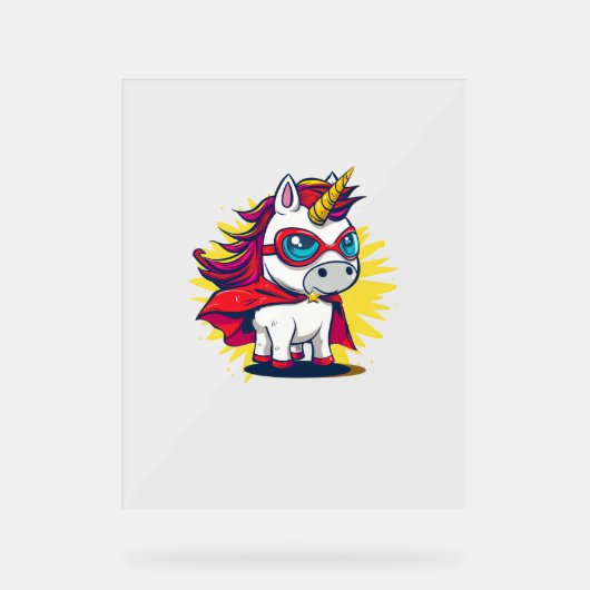 Unicorne cool avec Superhero Cape Costume Long Sle (Recto)