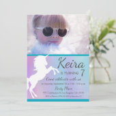 Unicorne, couleurs de bonbons en coton, invitation (Debout devant)