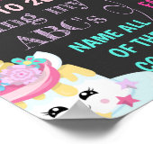 Unicorne crème glacée Cupcake affiche Anniversaire (Coin)