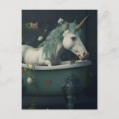 Unicorne dans la carte postale baignoire (Devant)