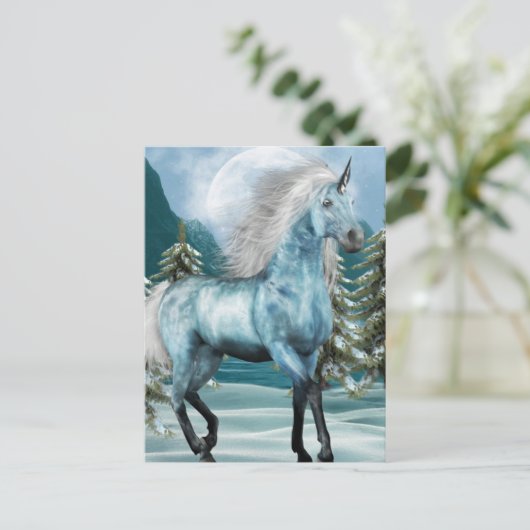 Unicorne dans la carte postale Moonlight (Debout devant)