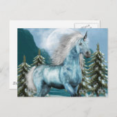 Unicorne dans la carte postale Moonlight (Devant / Derrière)