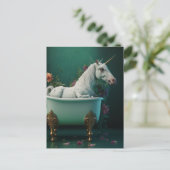 Unicorne dans la carte postale Tub (Debout devant)