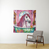 Unicorne dans la tapisserie de la baignoire (En situation)