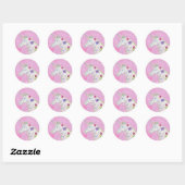 Unicorne de fleurs sur autocollant rose (Feuille)