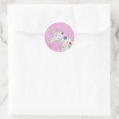 Unicorne de fleurs sur autocollant rose (Sac)