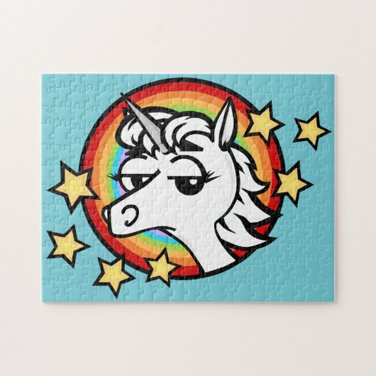 UNICORNE DE FUNNY AVEC RAINBOW PUZZLE (Horizontal)