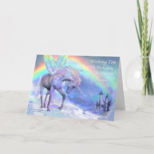 Unicorne De La Carte Rainbow Holiday