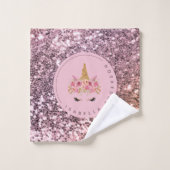 Unicorne de Parties scintillant Ombre personnalisé (Gant de toilette)