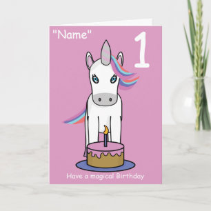 Unicorne Enfants Anniversaire Carte Age N'importe