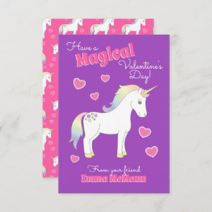 Unicorne Enfants Classroom Valentine Cartes