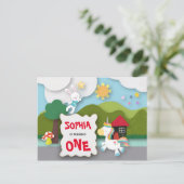 Unicorne et Bunny première invitation d'anniversai (Debout devant)