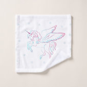 Unicorne et étoiles, set de serviettes de bain (Gant de toilette)