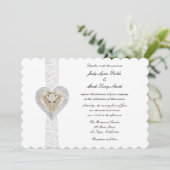 Unicorne Et Faire-part de mariage De Dentelle (Debout devant)