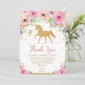 Unicorne et Fairy Birthday Merci carte de note (Debout devant)