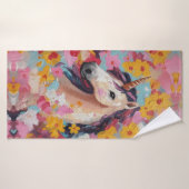 Unicorne et fleurs serviette pour fille (Serviette de bain)