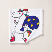 Unicorne et Noël. (Gant de toilette)