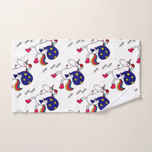 Unicorne et Noël. (Serviette à main)