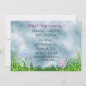 Unicorne et papillons Invitation d'anniversaire (Dos)