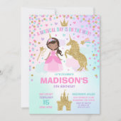 Unicorne Et Princesse Invitation Magique Anniversa (Devant)