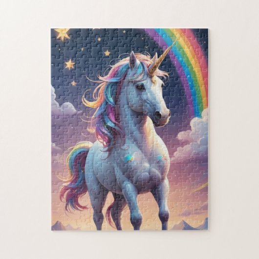 Unicorne et Puzzle arc-en-ciel (Vertical)