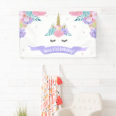 Unicorne Face Anniversaire Bannière fond (En situation)