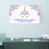 Unicorne Face Anniversaire Bannière fond (Salon professionnel)