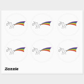 Unicorne farçant un autocollant arc-en-ciel (Feuille)