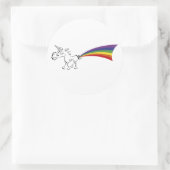 Unicorne farçant un autocollant arc-en-ciel (Sac)