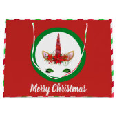 Unicorne Festive Noël ajouter le sac message (Devant)