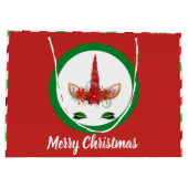 Unicorne Festive Noël ajouter le sac message (Dos)