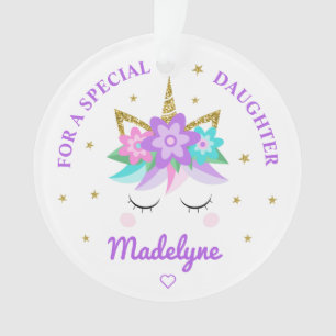 Unicorne Fleurs violettes Étoiles Fille