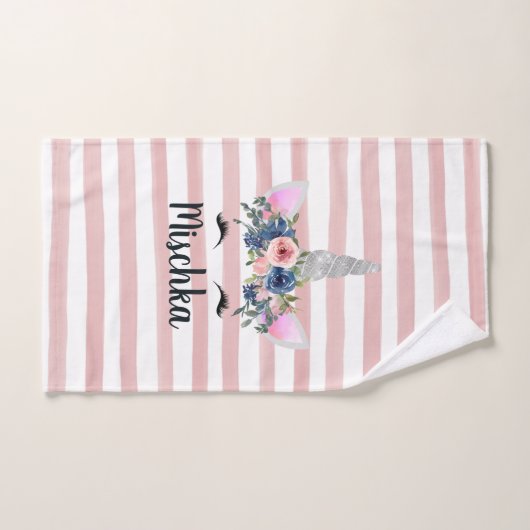 Unicorne florale (Serviette à main)