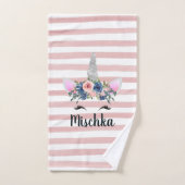 Unicorne florale (Serviette à main)