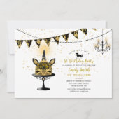 Unicorne gothique 1er anniversaire Invitations Bla (Devant)