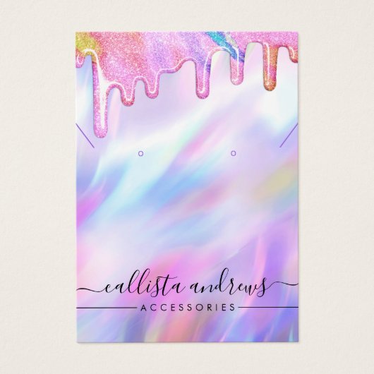 Unicorne Holographique Parties scintillant gouttes (Devant)