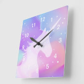 Unicorne - Horloge Mur Acrylique (Angle)