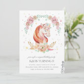 Unicorne Invitation anniversaire 5 ans (Debout devant)