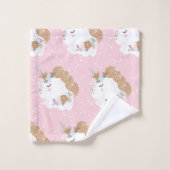 Unicorne lunaire Motif rose (Gant de toilette)