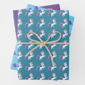 Unicorne lunaire Rainbow Papier d'enveloppement ca (En situation)