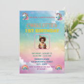 Unicorne magique 1er anniversaire Invitation (Debout devant)