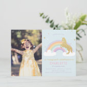 UNICORNE MAGIQUE ANNIVERSAIRE INVITATION (Debout devant)